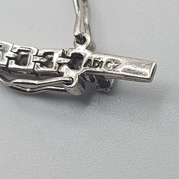 Pink CZ tennis bracelet Sterling Silver marked 925 and ADI 60 stones - Picture 13 of 14